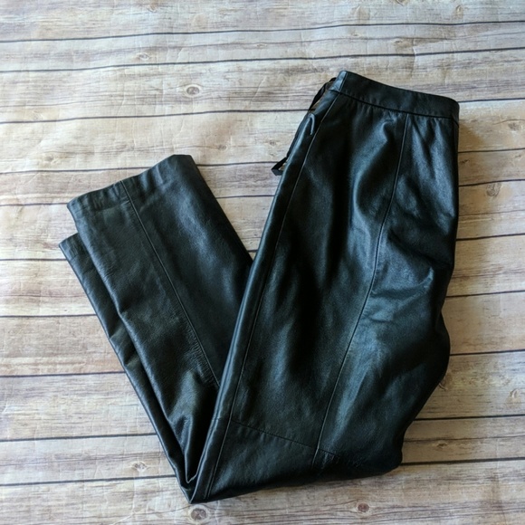 Ellen Tracy Pants - Ellen Tracy Black Leather Pants